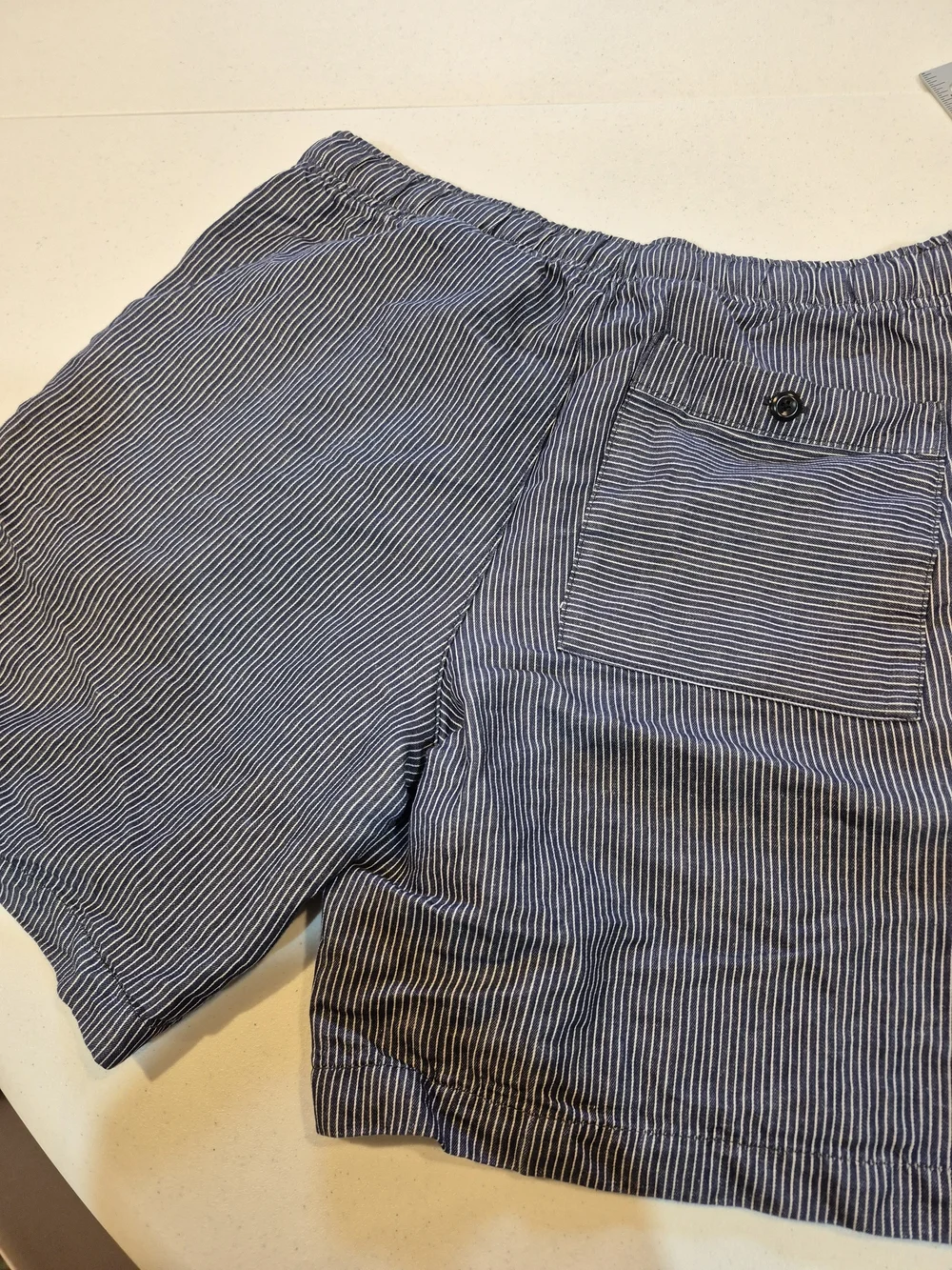 Banana Republic Navy and White Pinstripe Flat Front Shorts 4822